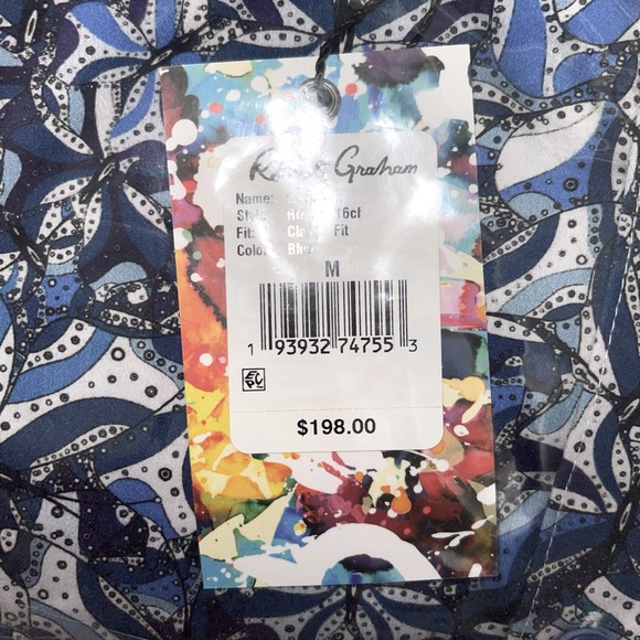 ROBERT GRAHAM Chapman Shirt Button Up Long Sleeve Contrasting Flip Cuff NWT - Picture 9 of 11